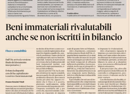 L’OIC e lo Studio Gazzani per la rivalutazione dei beni immateriali