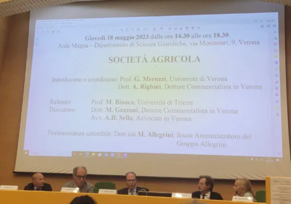 Studio Gazzani – Massimo Gazzani relatore al Convegno la “Società Agricola” all’Università di Verona